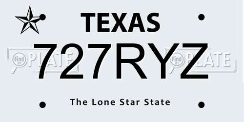 727RYZ Texas License Plate