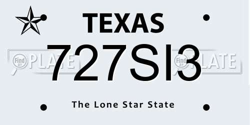 727SI3 Texas License Plate