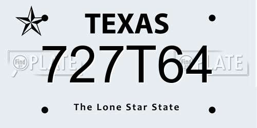 727T64 Texas License Plate