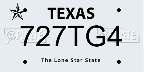 727TG4 Texas License Plate