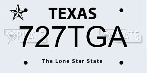 727TGA Texas License Plate