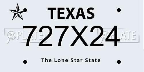 727X24 Texas License Plate