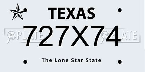 727X74 Texas License Plate