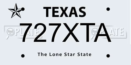 727XTA Texas License Plate