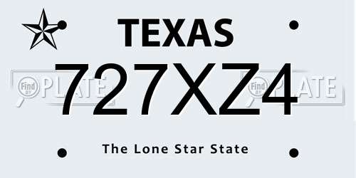 727XZ4 Texas License Plate