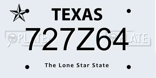 727Z64 Texas License Plate