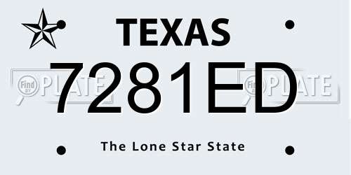 7281ED Texas License Plate