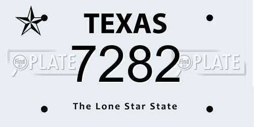 7282 Texas License Plate