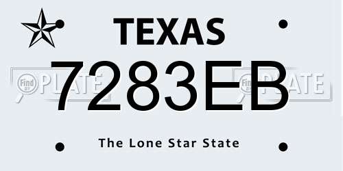 7283EB Texas License Plate