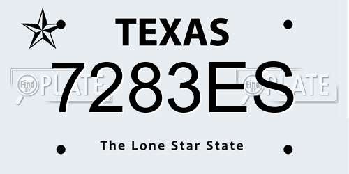 7283ES Texas License Plate
