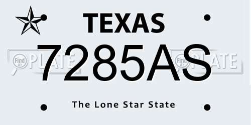 7285AS Texas License Plate