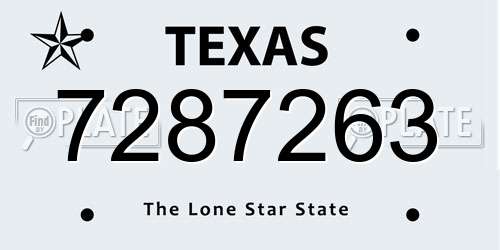 7287263 Texas License Plate
