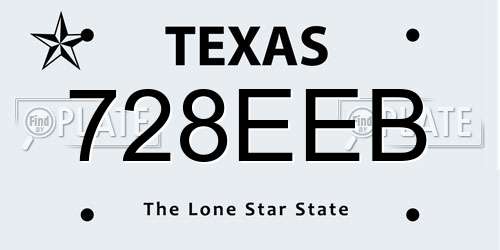 728EEB Texas License Plate
