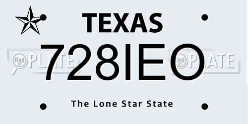 728IEO Texas License Plate