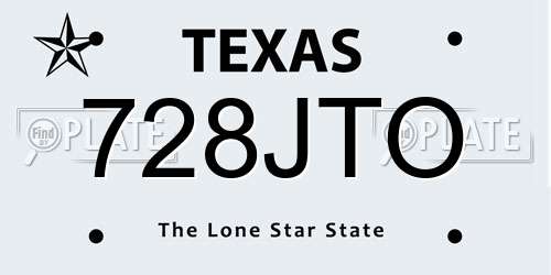 728JTO Texas License Plate