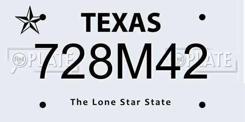 728M42 Texas License Plate