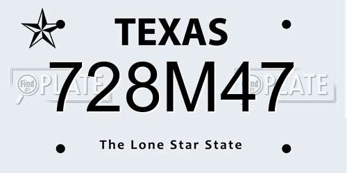728M47 Texas License Plate
