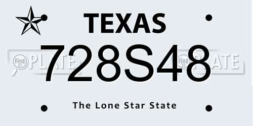 728S48 Texas License Plate