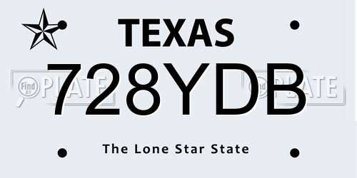 728YDB Texas License Plate