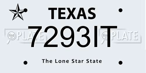 7293IT Texas License Plate