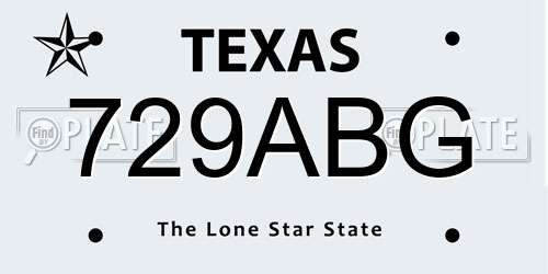 729ABG Texas License Plate