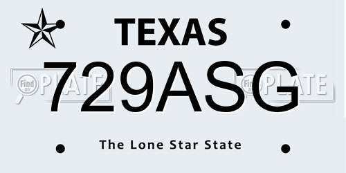 729ASG Texas License Plate