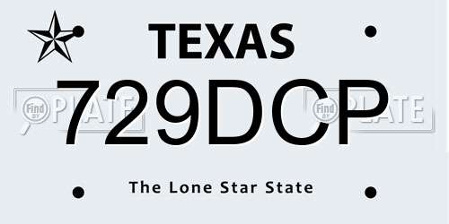729DCP Texas License Plate