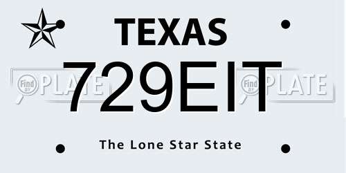 729EIT Texas License Plate