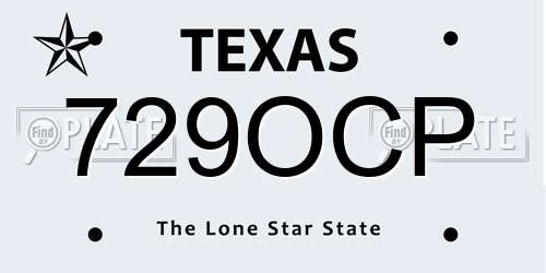 729OCP Texas License Plate