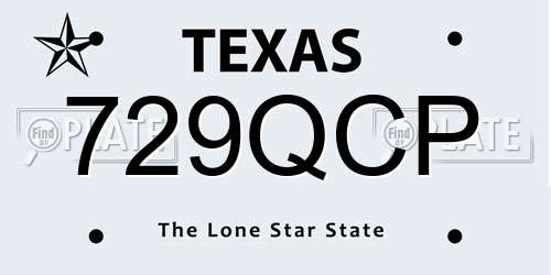729QCP Texas License Plate