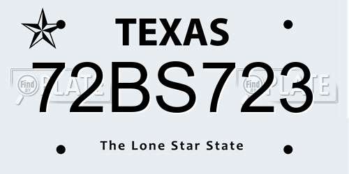 72BS723 Texas License Plate