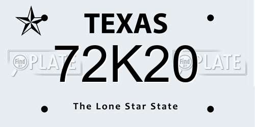 72K20 Texas License Plate