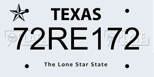 72RE172 Texas License Plate