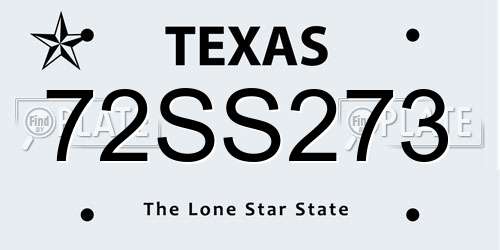 72SS273 Texas License Plate