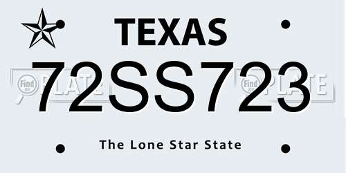 72SS723 Texas License Plate