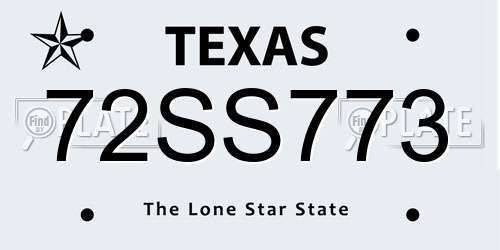 72SS773 Texas License Plate