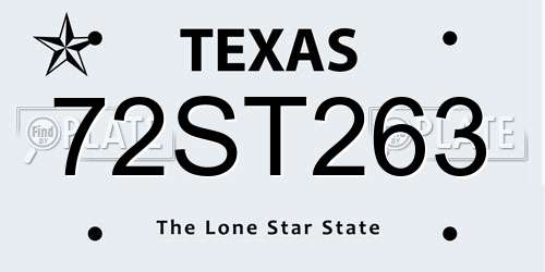 72ST263 Texas License Plate
