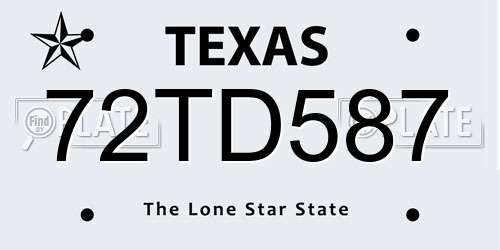 72TD587 Texas License Plate