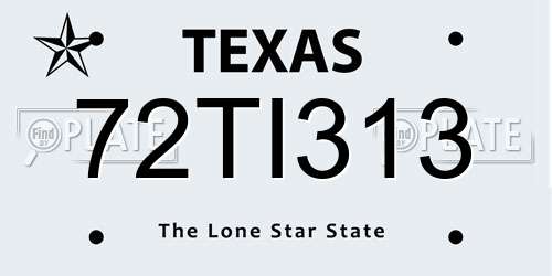 72TI313 Texas License Plate