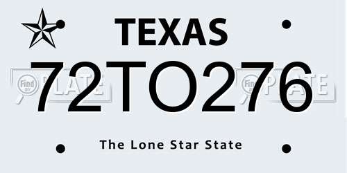72TO276 Texas License Plate