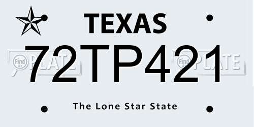 72TP421 Texas License Plate
