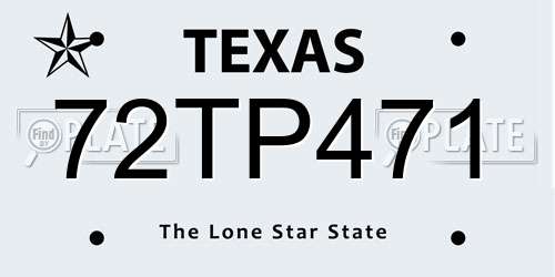 72TP471 Texas License Plate
