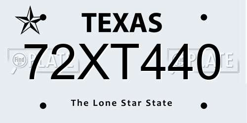 72XT440 Texas License Plate
