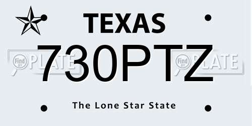 730PTZ Texas License Plate