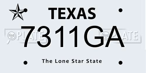 7311GA Texas License Plate