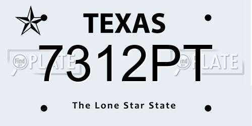 7312PT Texas License Plate