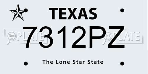 7312PZ Texas License Plate