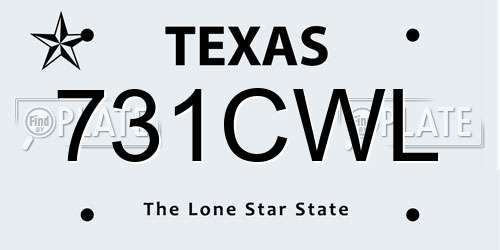 731CWL Texas License Plate