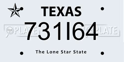 731I64 Texas License Plate