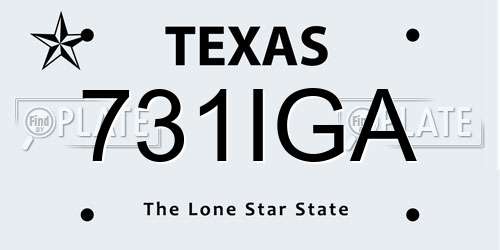 731IGA Texas License Plate